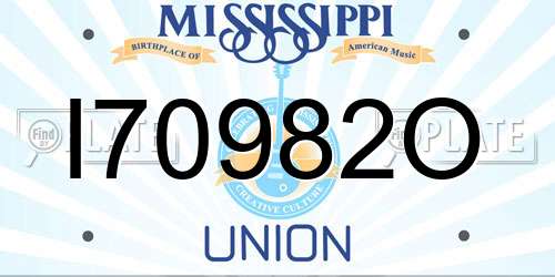 I70982O Mississippi License Plate
