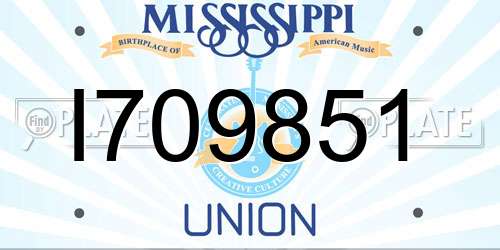 I709851 Mississippi License Plate