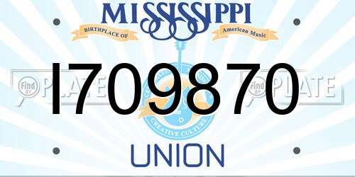 I709870 Mississippi License Plate