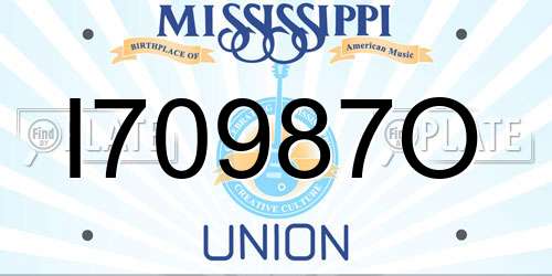 I70987O Mississippi License Plate
