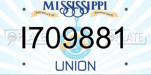 I709881 Mississippi License Plate