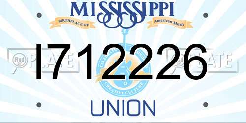 I712226 Mississippi License Plate