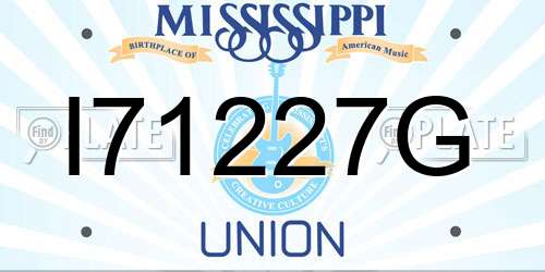 I71227G Mississippi License Plate