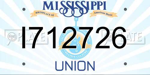 I712726 Mississippi License Plate