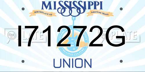 I71272G Mississippi License Plate