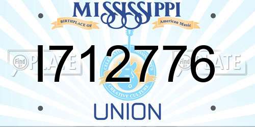 I712776 Mississippi License Plate