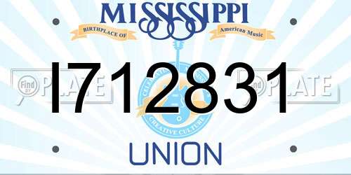 I712831 Mississippi License Plate