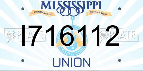 I716112 Mississippi License Plate