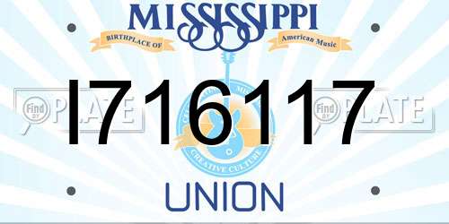 I716117 Mississippi License Plate