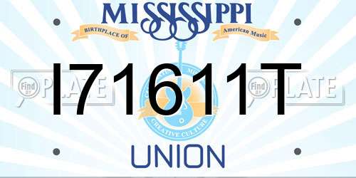 I71611T Mississippi License Plate