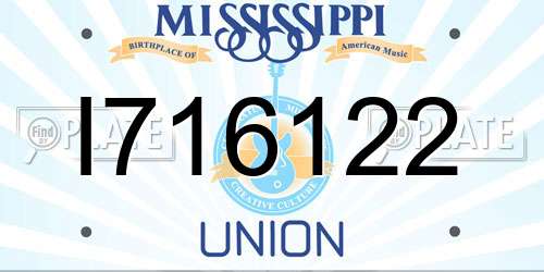 I716122 Mississippi License Plate