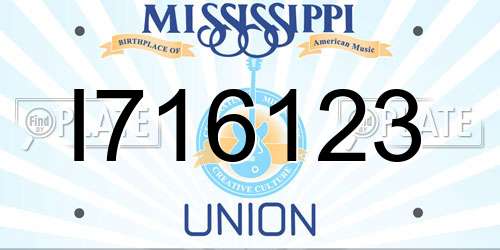 I716123 Mississippi License Plate