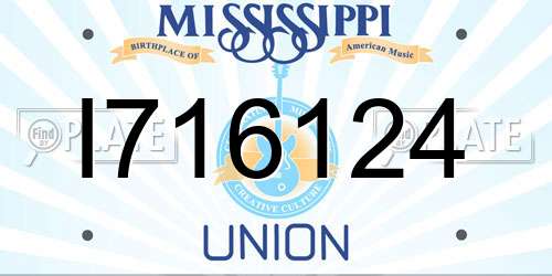 I716124 Mississippi License Plate