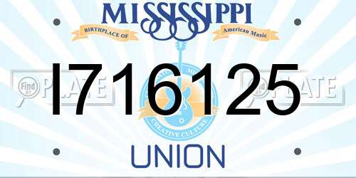 I716125 Mississippi License Plate