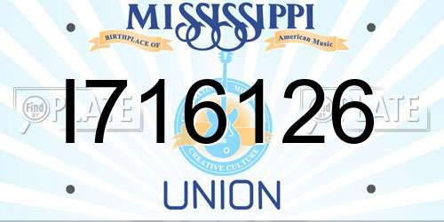 I716126 Mississippi License Plate