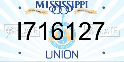 I716127 Mississippi License Plate
