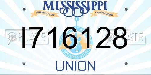 I716128 Mississippi License Plate