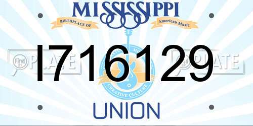I716129 Mississippi License Plate