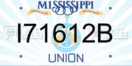 I71612B Mississippi License Plate