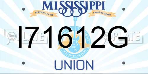 I71612G Mississippi License Plate