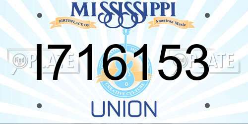 I716153 Mississippi License Plate