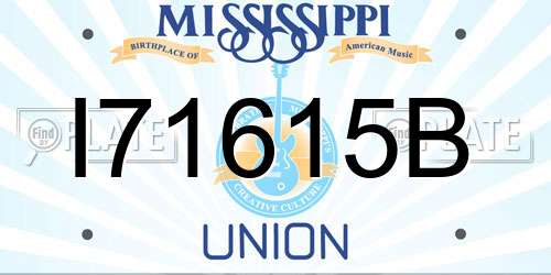 I71615B Mississippi License Plate