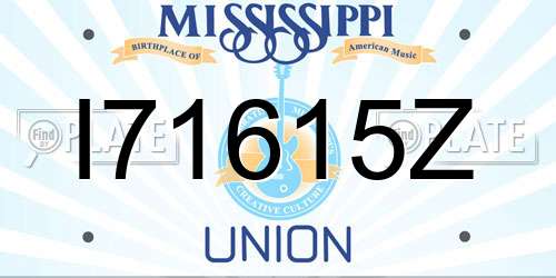 I71615Z Mississippi License Plate