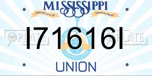 I71616I Mississippi License Plate