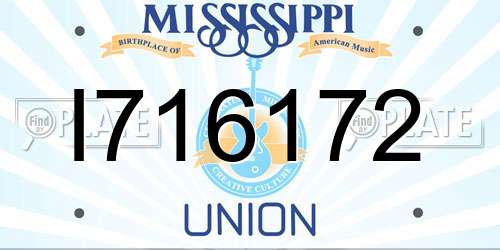 I716172 Mississippi License Plate