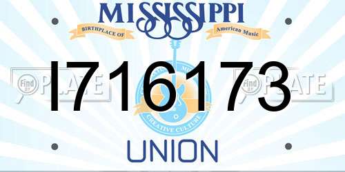 I716173 Mississippi License Plate