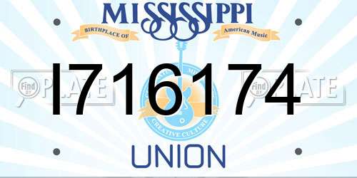 I716174 Mississippi License Plate