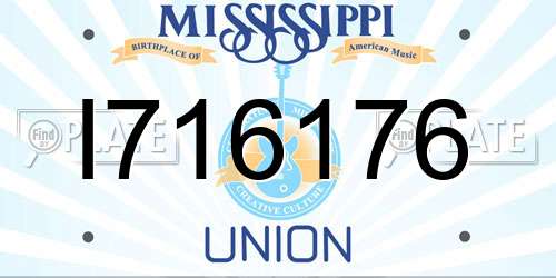 I716176 Mississippi License Plate