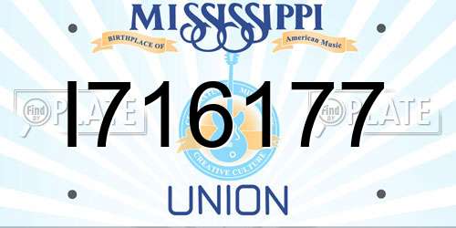 I716177 Mississippi License Plate