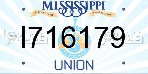 I716179 Mississippi License Plate
