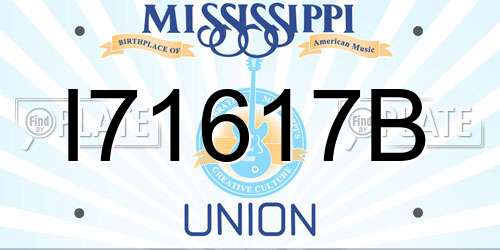 I71617B Mississippi License Plate