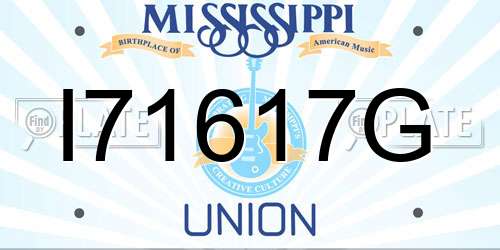 I71617G Mississippi License Plate