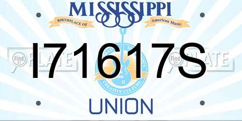 I71617S Mississippi License Plate