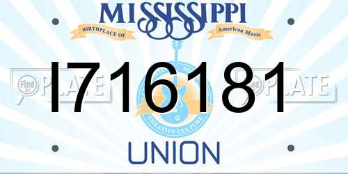 I716181 Mississippi License Plate