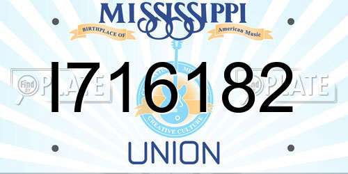 I716182 Mississippi License Plate