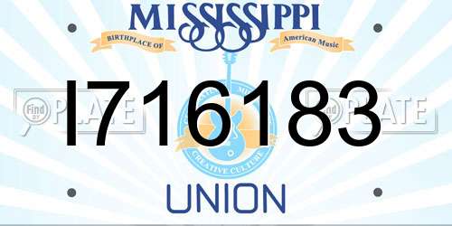 I716183 Mississippi License Plate