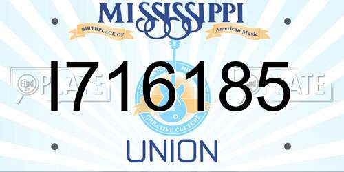 I716185 Mississippi License Plate