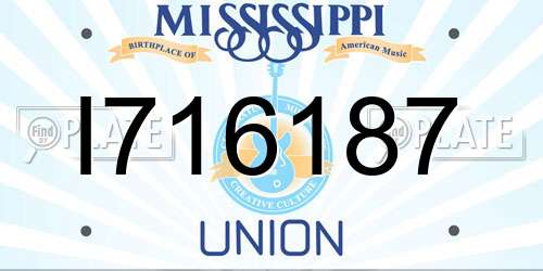 I716187 Mississippi License Plate