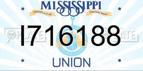 I716188 Mississippi License Plate