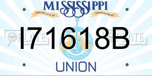 I71618B Mississippi License Plate