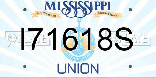 I71618S Mississippi License Plate