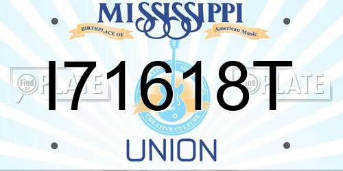 I71618T Mississippi License Plate