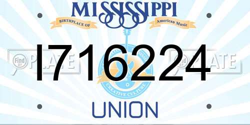 I716224 Mississippi License Plate