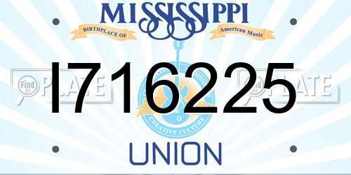 I716225 Mississippi License Plate