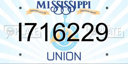 I716229 Mississippi License Plate