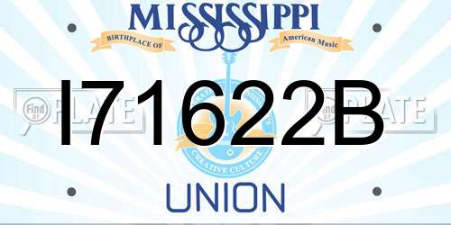 I71622B Mississippi License Plate